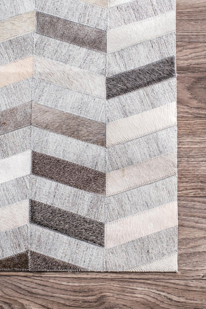 Nuloom Cowhide Mitch Nco3556A Silver Area Rug