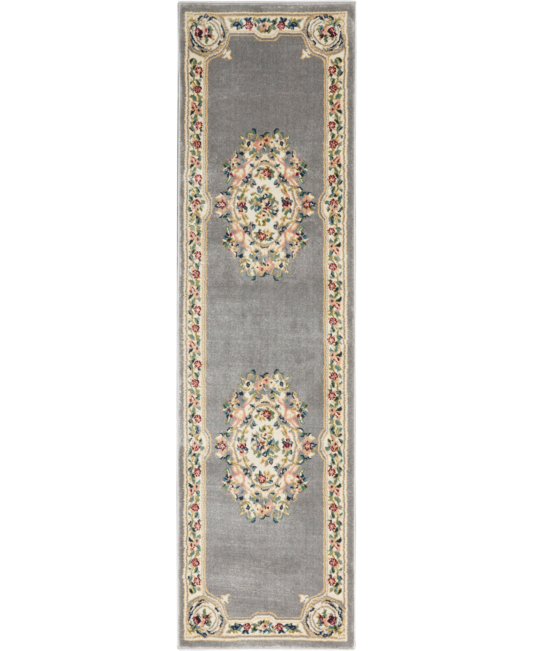 Nourison Aubusson Abs1 Grey Area Rug