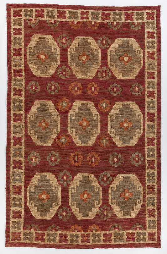 Chandra Ryleigh Ryl-46901 Red / Green / Natural Area Rug
