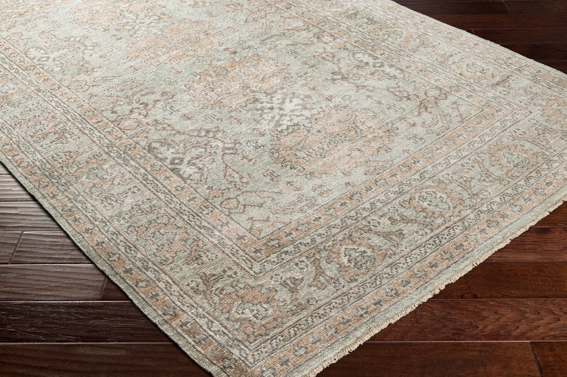 Surya Royal Ryl-2302 Sage, Khaki, Charcoal, Beige Area Rug