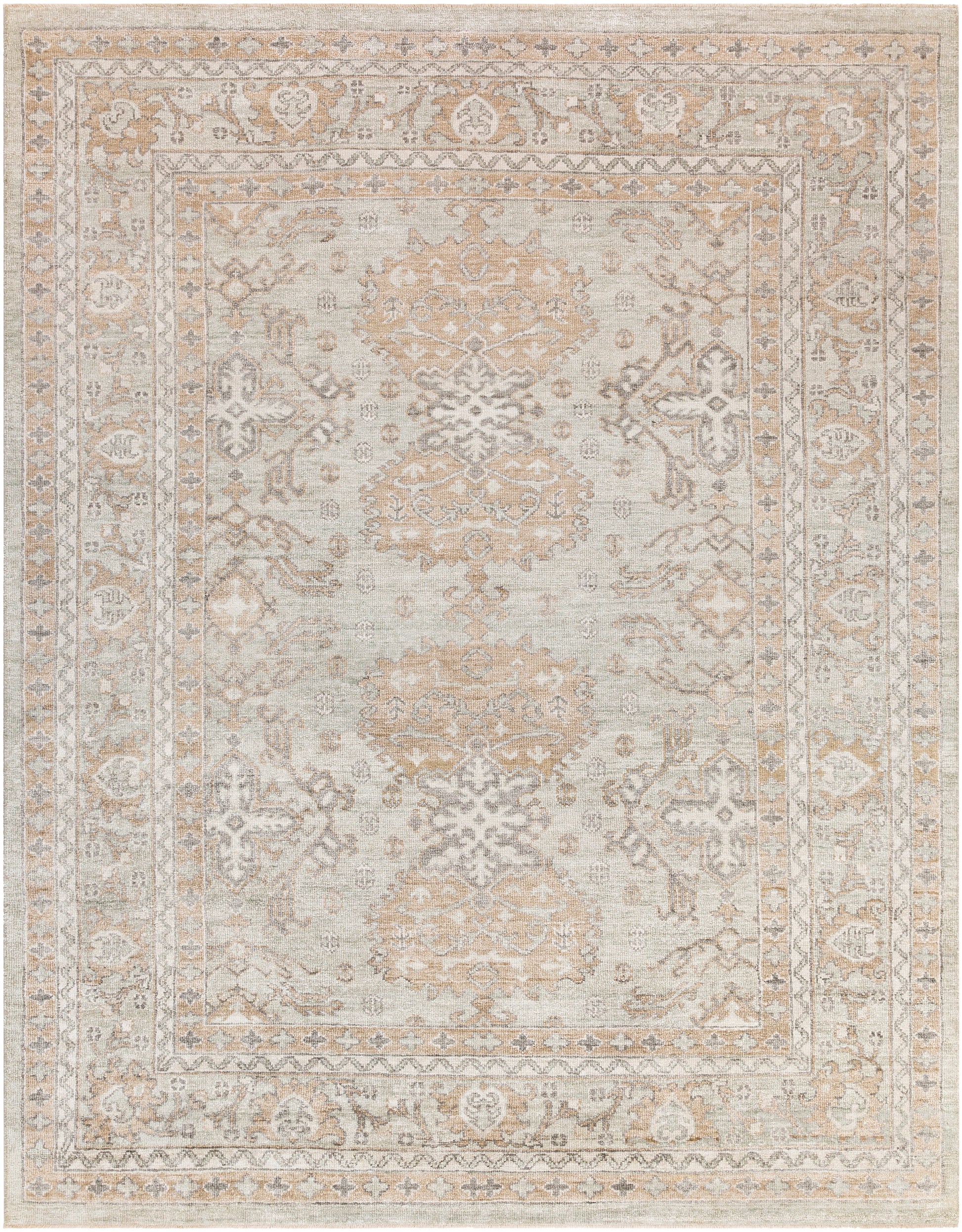 Surya Royal Ryl-2302 Sage, Khaki, Charcoal, Beige Area Rug