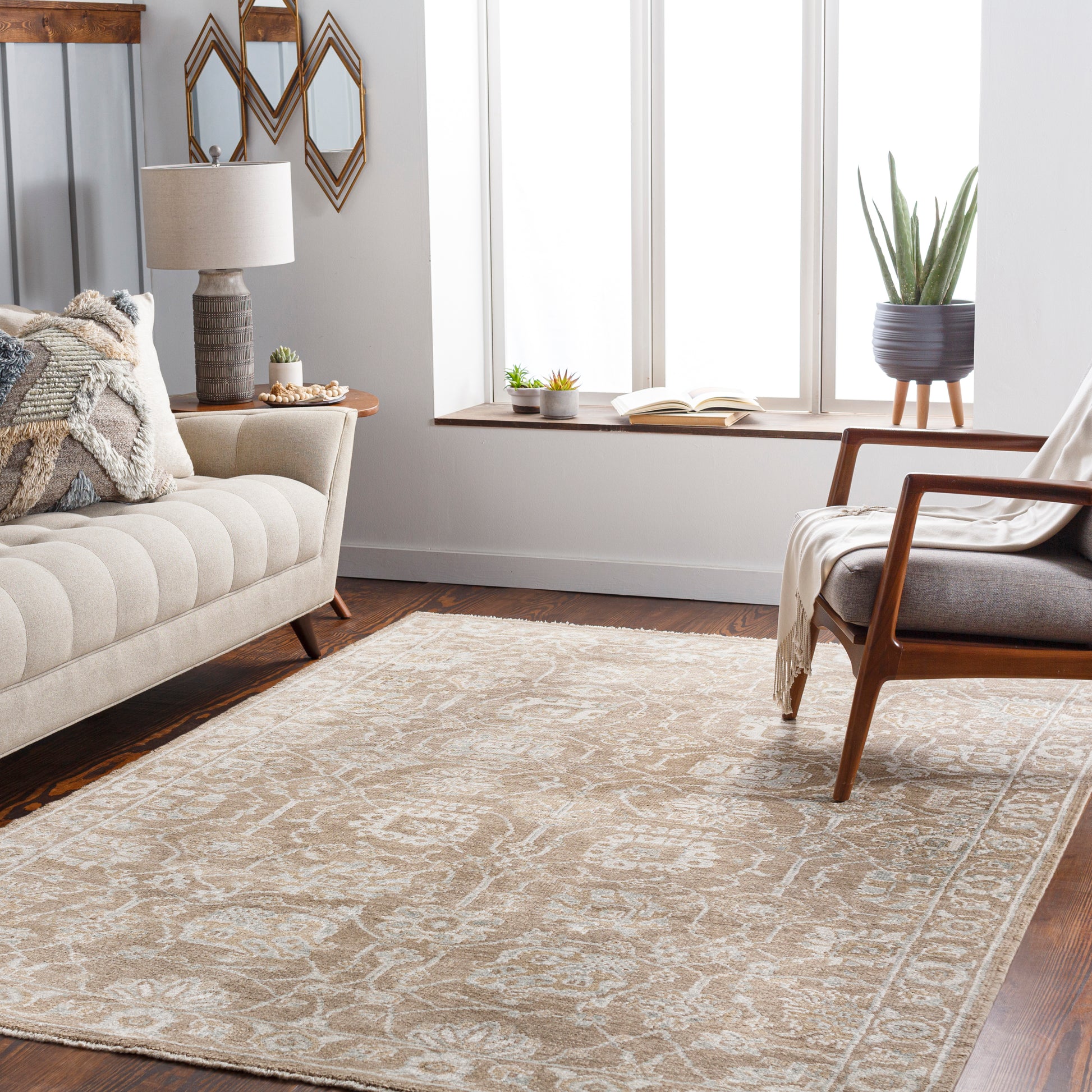 Surya Royal Ryl-2303 Khaki, Beige, Medium Gray, Light Gray Area Rug