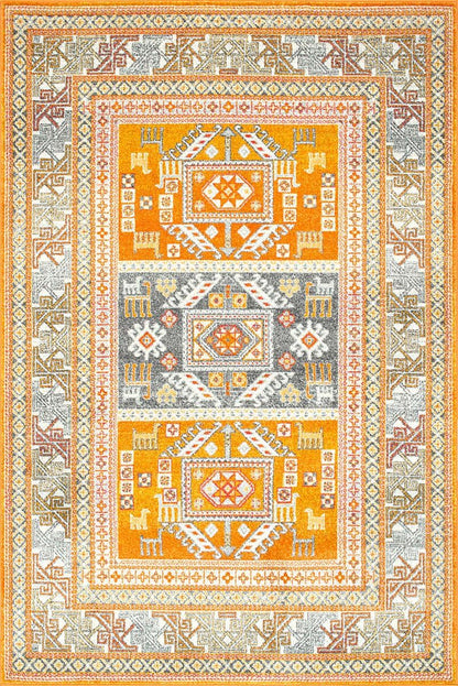 AreaRugs.com Nakra Omth89T Yellow Area Rug