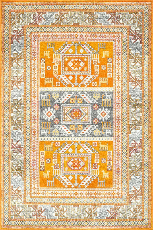 AreaRugs.com Nakra Omth89T Yellow Area Rug