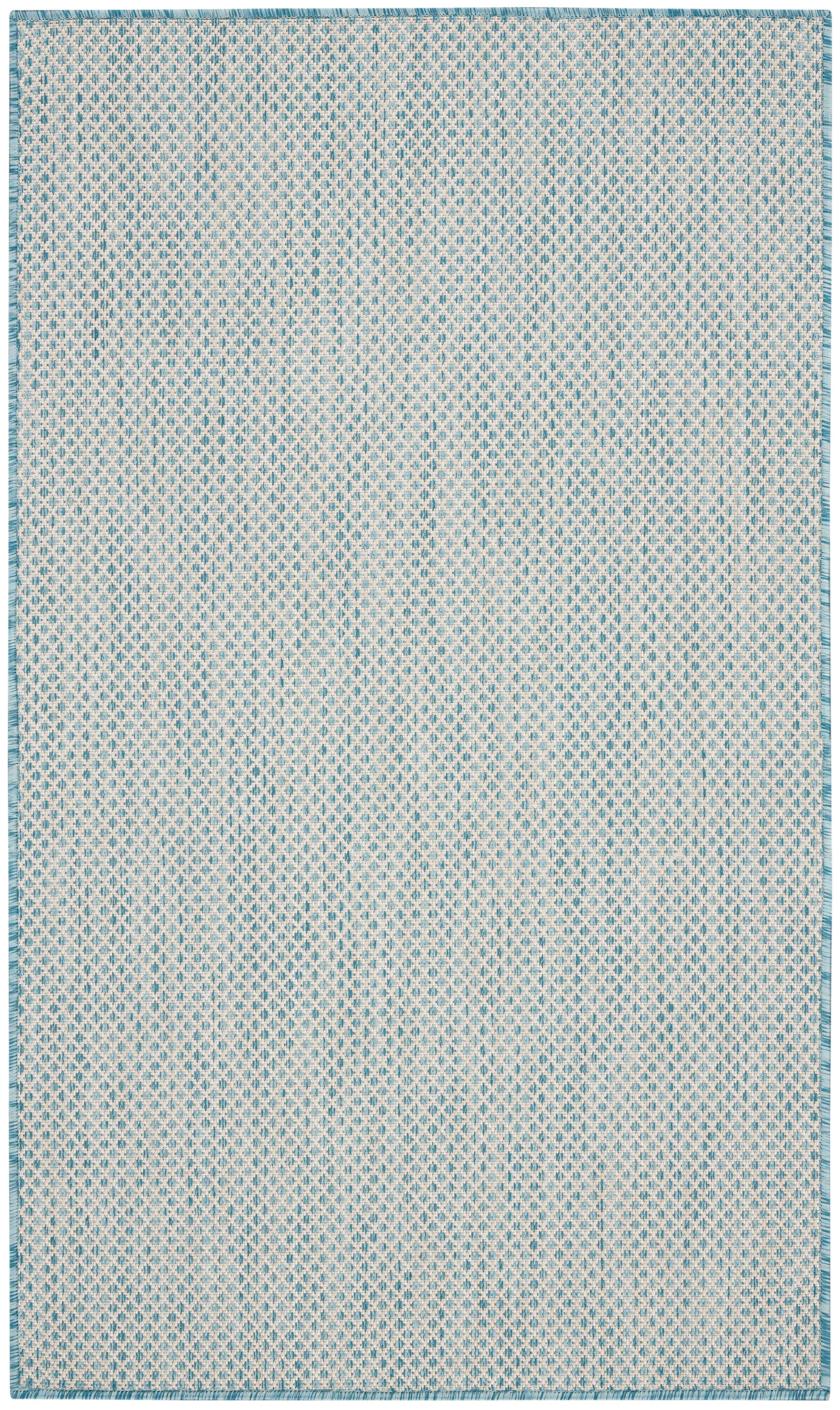 Nourison Courtyard Cou01 Ivory Aqua Area Rug