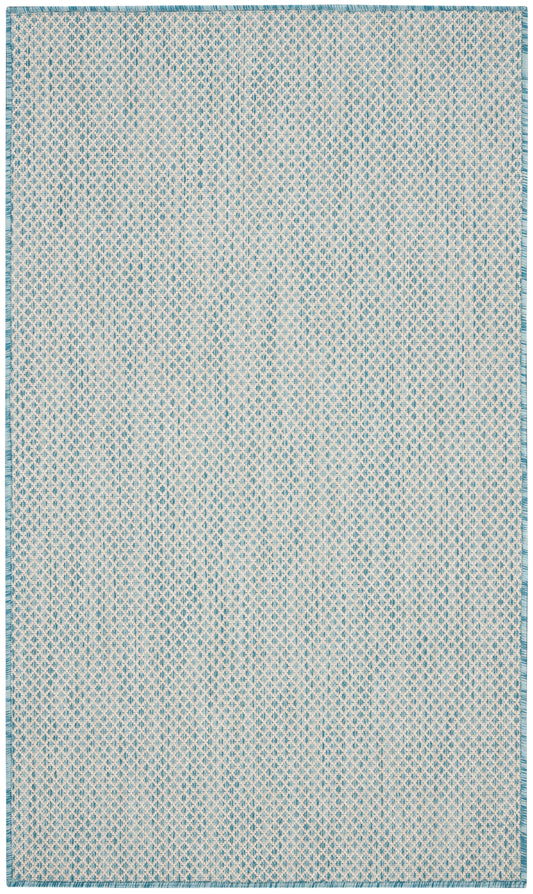 Nourison Courtyard Cou01 Ivory Aqua Area Rug