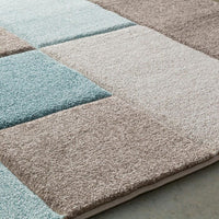 Surya Santa Monica Sac-2300 Aqua, Dark Brown, Taupe, White Geometric Area Rug