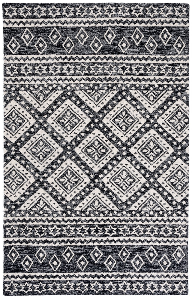 Safavieh Micro Loop Mlp501H Black/Grey Rug.