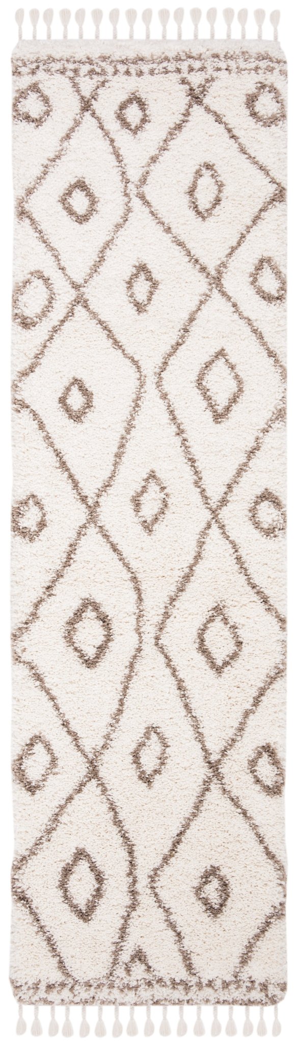 Safavieh Moroccan Fringe Shag Mfg333B Ivory/Beige Rug.