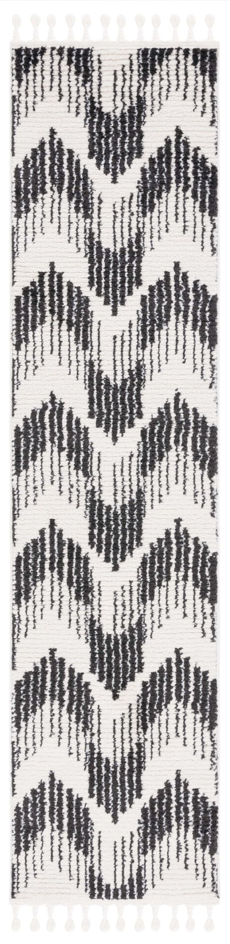 Safavieh Moroccan Tassel Mrt101A Ivory/Black Rug.