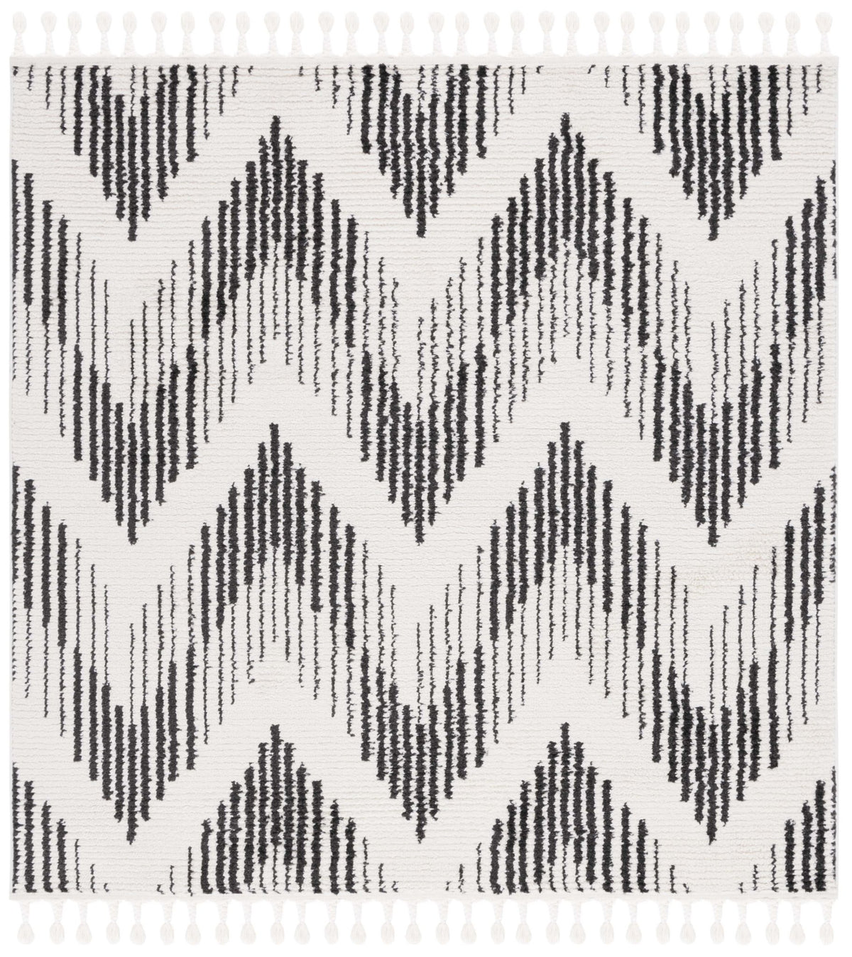 Safavieh Moroccan Tassel Mrt101A Ivory/Black Rug.