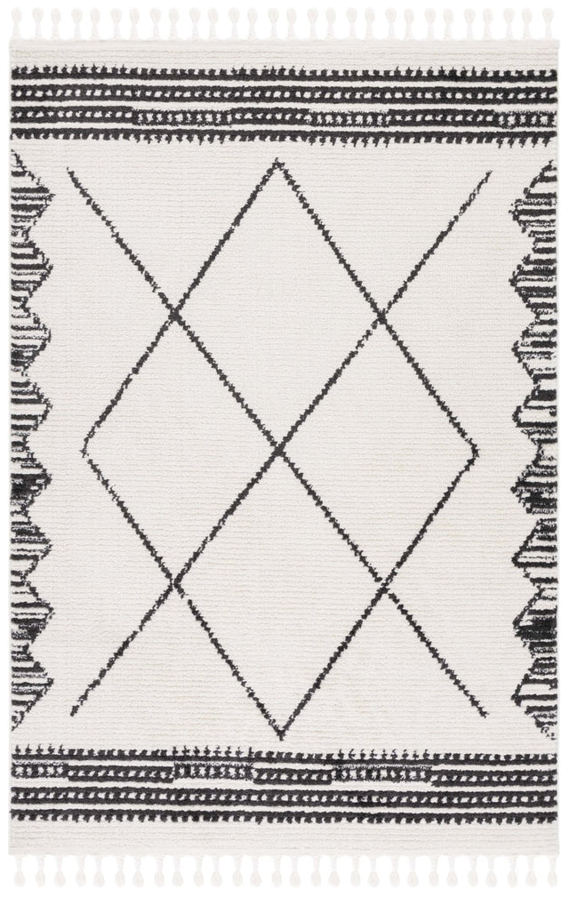 Safavieh Moroccan Tassel Mrt103A Ivory/Black Rug.