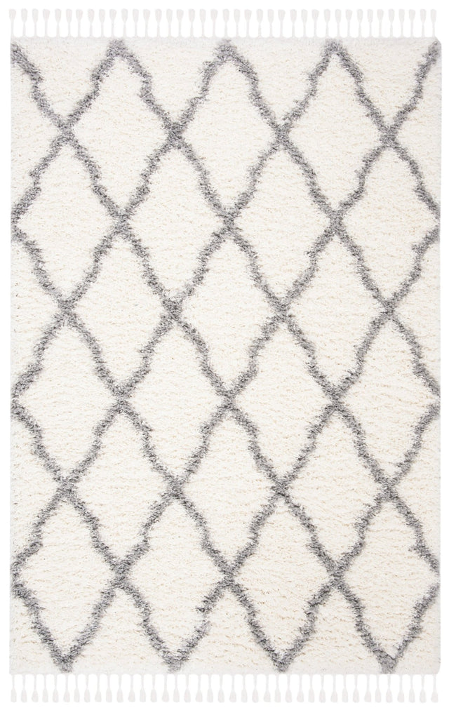 Safavieh Moroccan Tassel Shag Mts358B Ivory/Light Grey Rug.