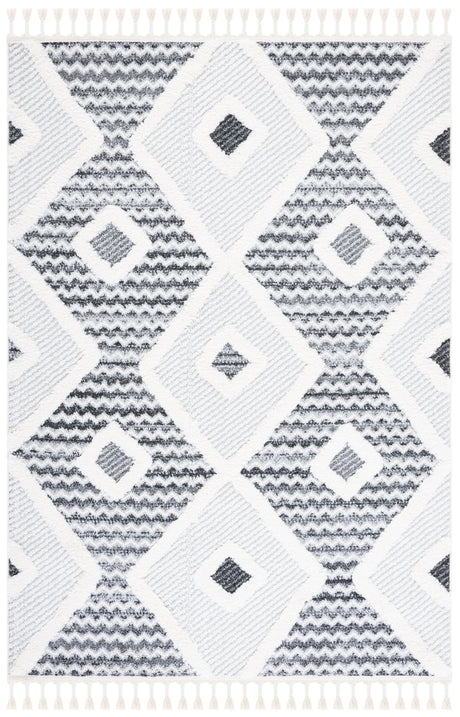 Safavieh Moroccan Tassel Shag Mts612F Grey/Ivory Rug.