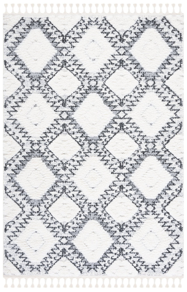 Safavieh Moroccan Tassel Shag Mts616A Ivory/Grey Rug.