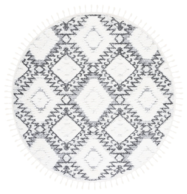 Safavieh Moroccan Tassel Shag Mts616A Ivory/Grey Rug.
