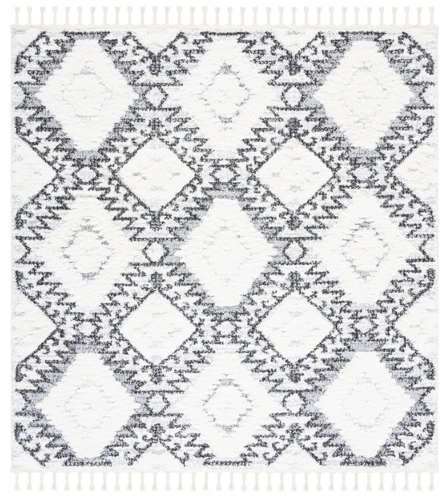 Safavieh Moroccan Tassel Shag Mts616A Ivory/Grey Rug.