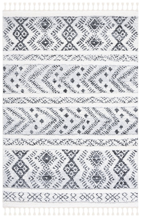Safavieh Moroccan Tassel Shag Mts630A Ivory/Grey Rug.