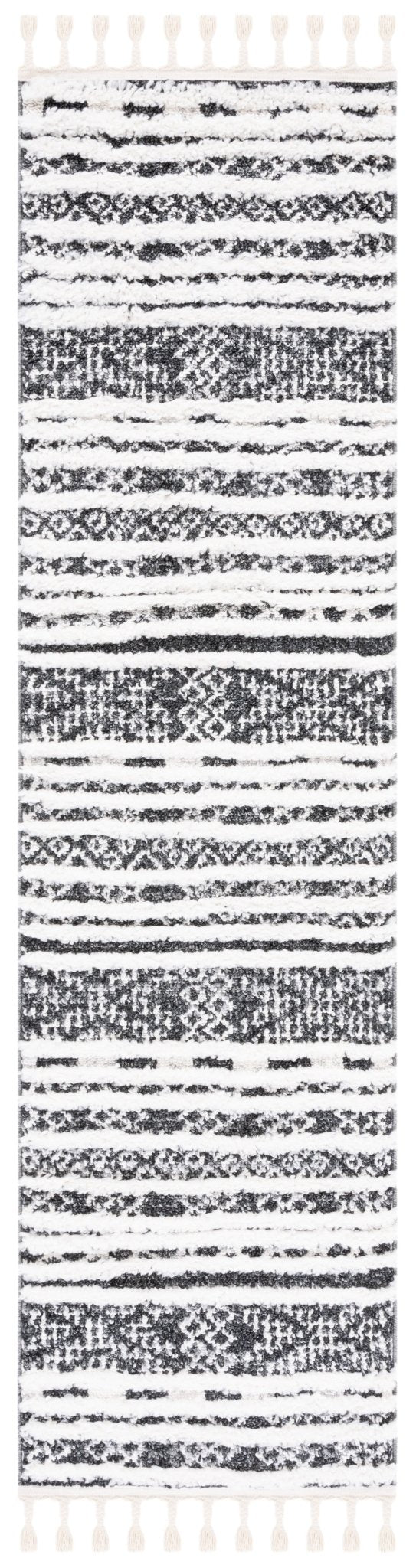 Safavieh Moroccan Tassel Shag Mts632Z Black/Ivory Rug.