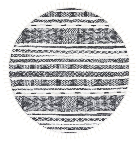 Safavieh Moroccan Tassel Shag Mts632Z Black/Ivory Rug.