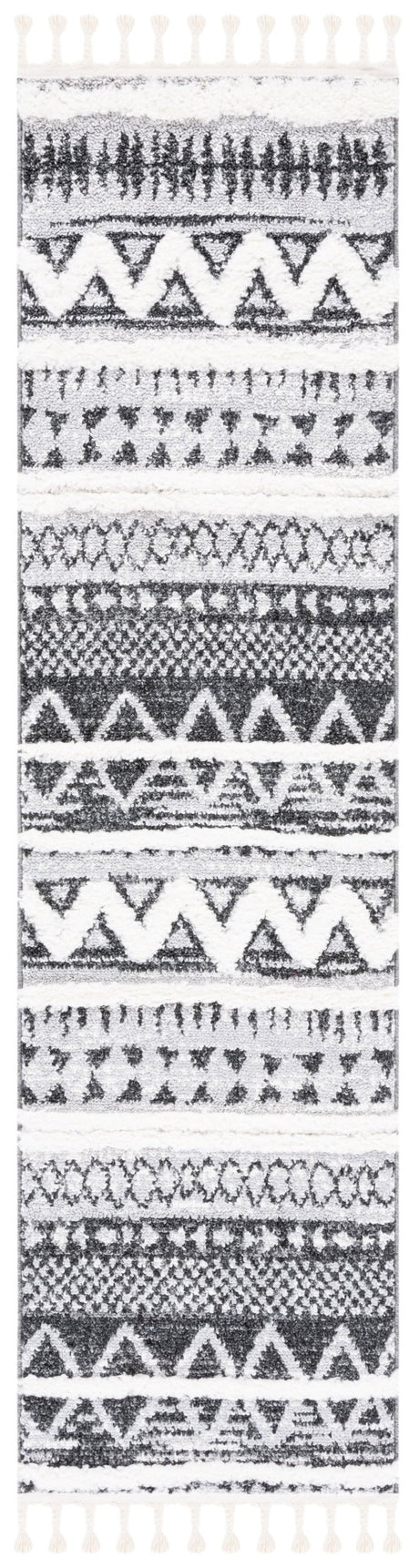 Safavieh Moroccan Tassel Shag Mts634F Grey/Black Rug.
