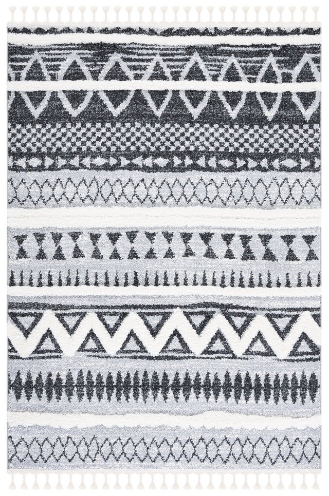 Safavieh Moroccan Tassel Shag Mts634F Grey/Black Rug.