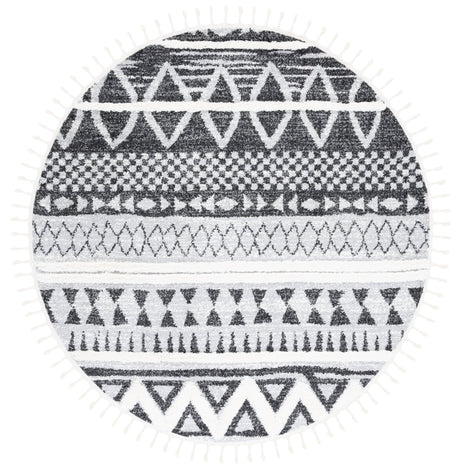 Safavieh Moroccan Tassel Shag Mts634F Grey/Black Rug.