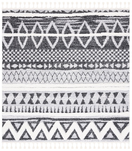 Safavieh Moroccan Tassel Shag Mts634F Grey/Black Rug.