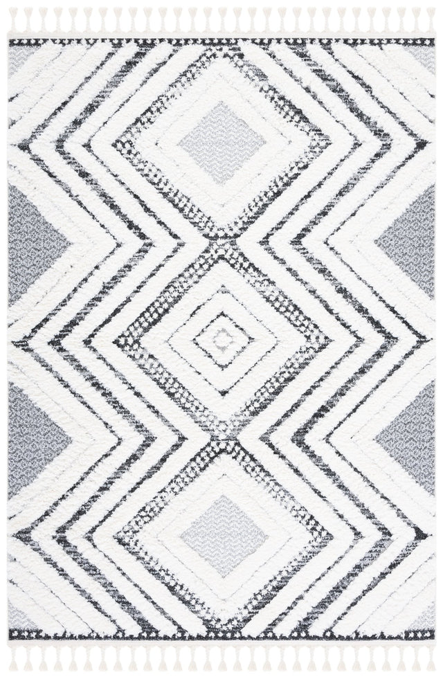 Safavieh Moroccan Tassel Shag Mts636A Ivory/Grey Rug.