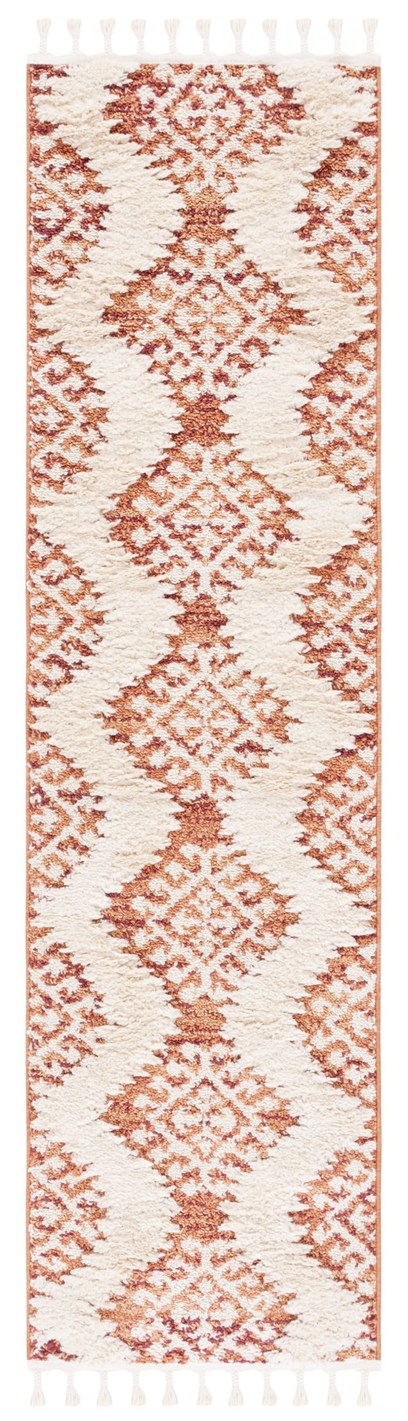 Safavieh Moroccan Tassel Shag Mts652P Orange/Ivory Rug.