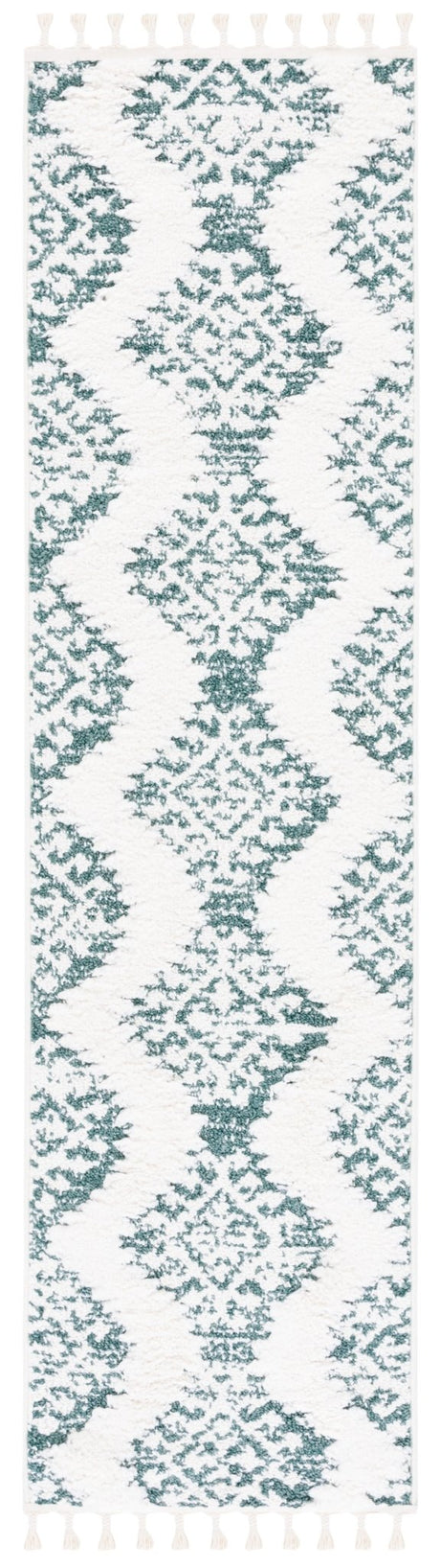 Safavieh Moroccan Tassel Shag Mts652Y Green/Ivory Rug.