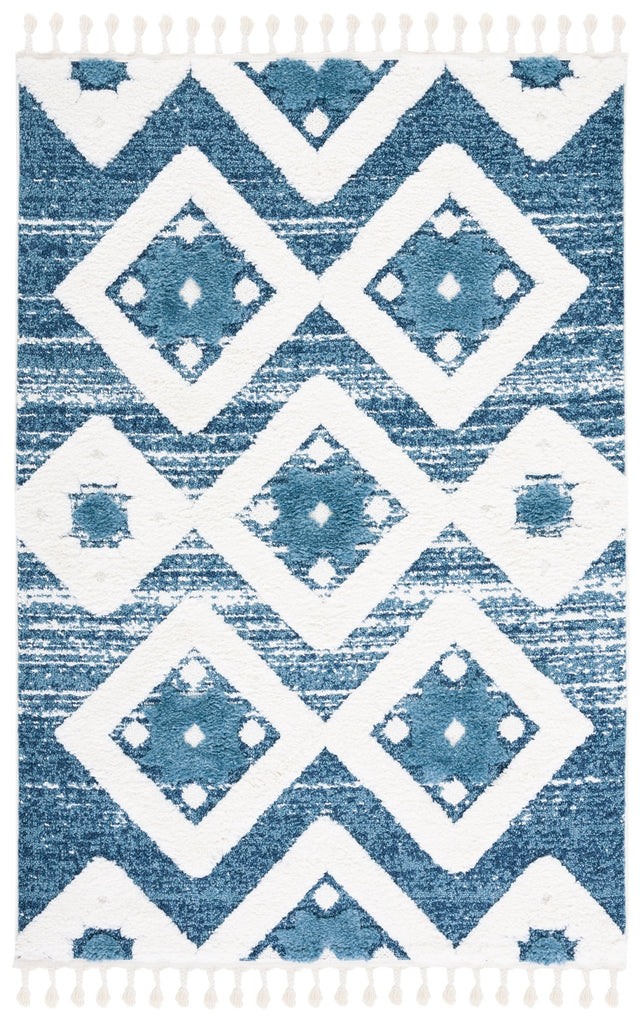 Safavieh Moroccan Tassel Shag Mts664M Blue/Ivory Rug.