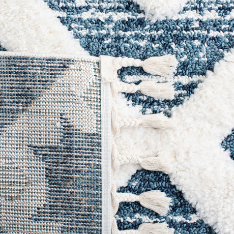 Safavieh Moroccan Tassel Shag Mts664M Blue/Ivory Rug.