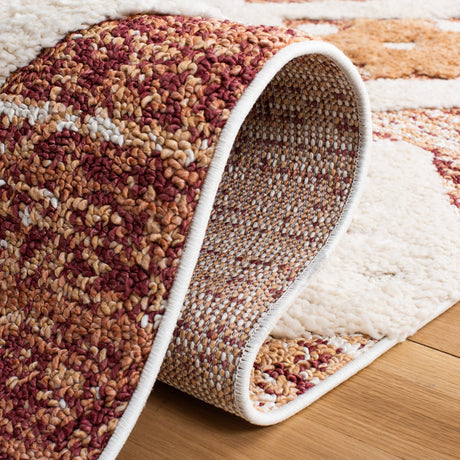 Safavieh Moroccan Tassel Shag Mts664P Rust/Ivory Rug.