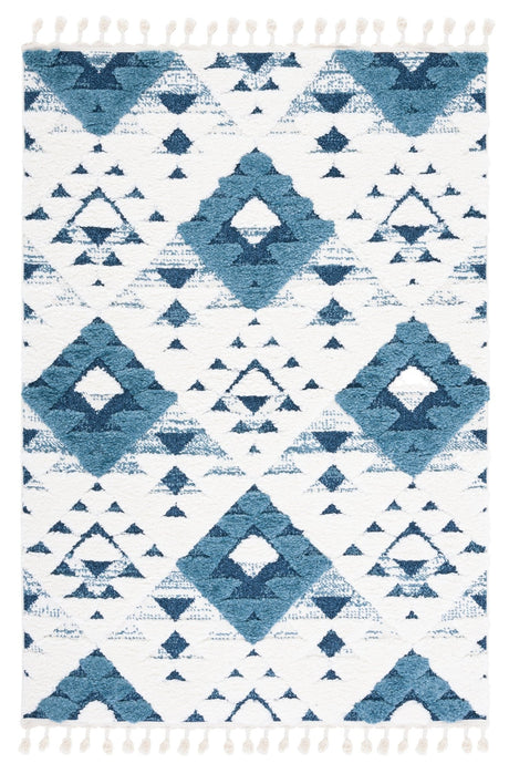Safavieh Moroccan Tassel Shag Mts688M Blue/Ivory Rug.