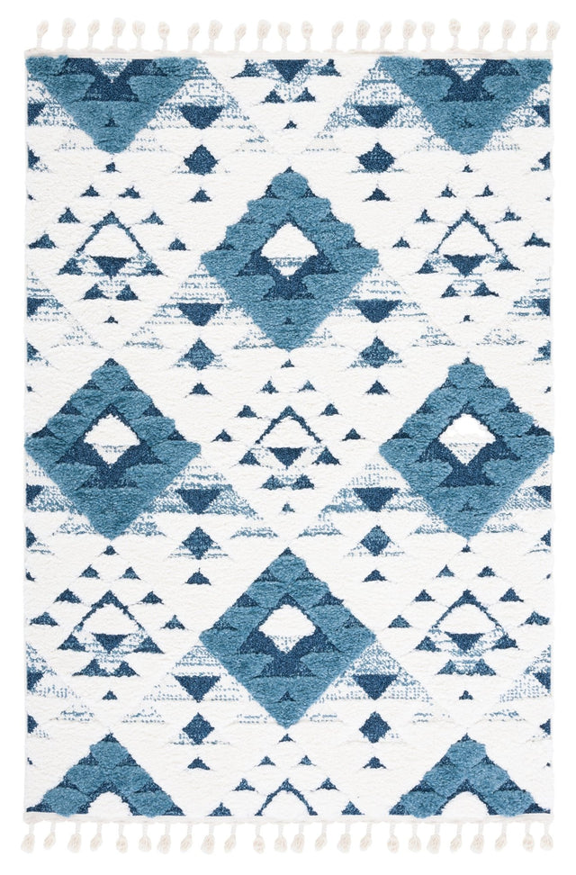 Safavieh Moroccan Tassel Shag Mts688M Blue/Ivory Rug.
