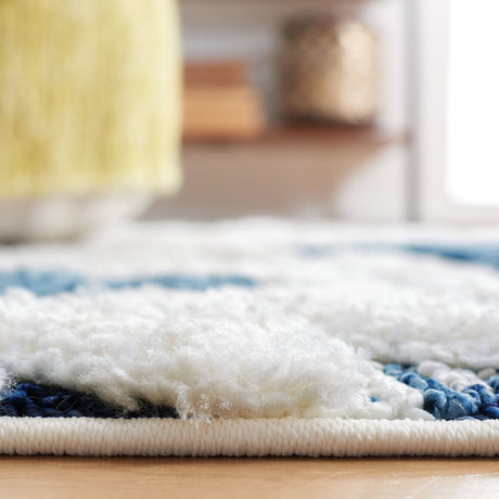 Safavieh Moroccan Tassel Shag Mts688M Blue/Ivory Rug.