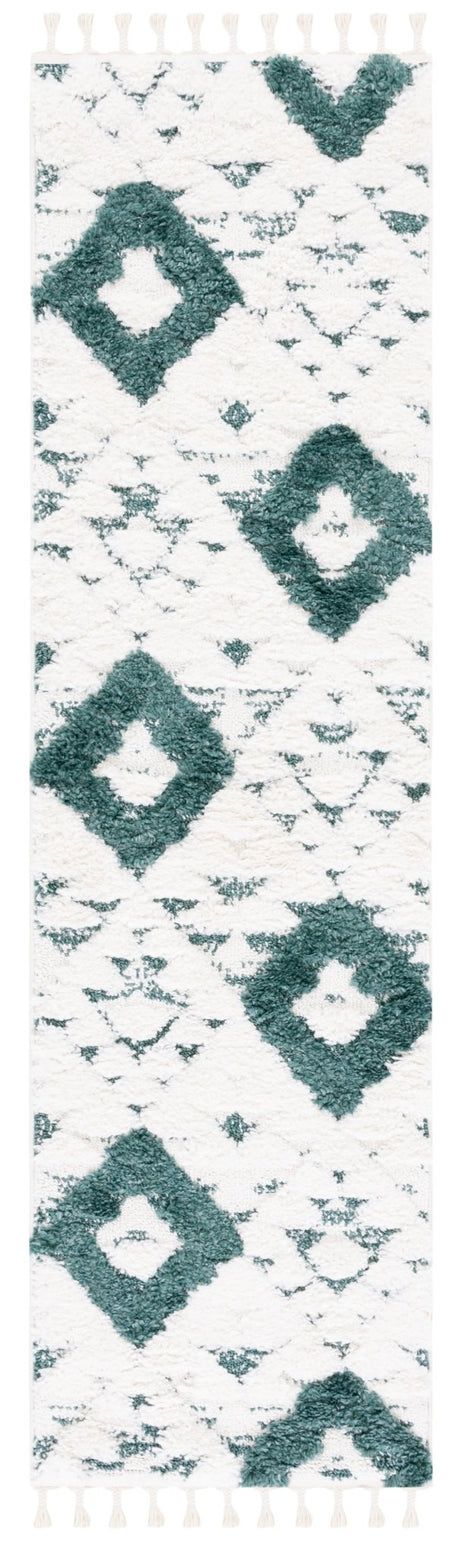 Safavieh Moroccan Tassel Shag Mts688Y Green/Ivory Rug.