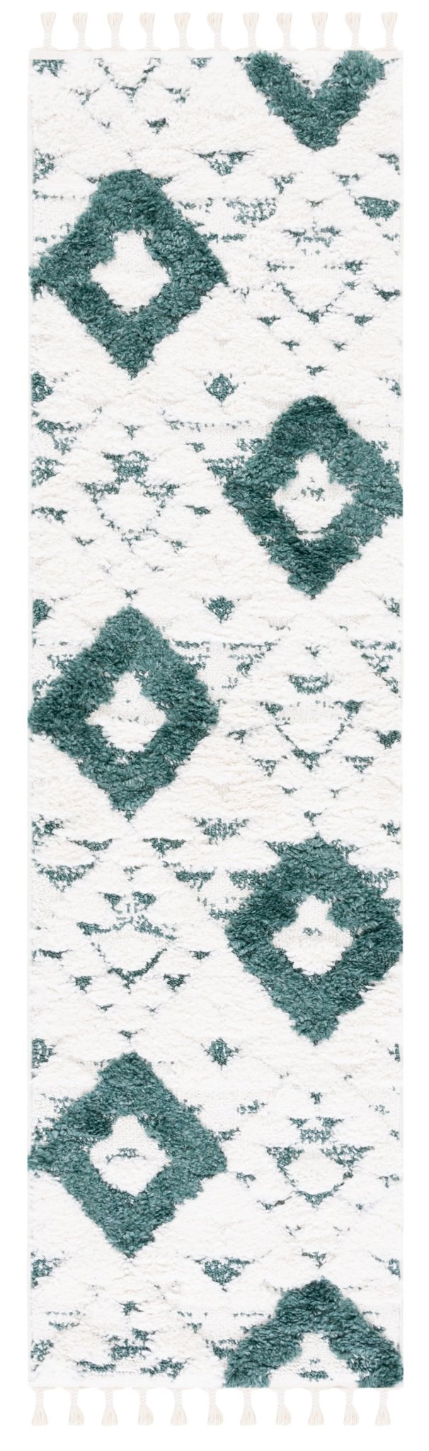 Safavieh Moroccan Tassel Shag Mts688Y Green/Ivory Rug.