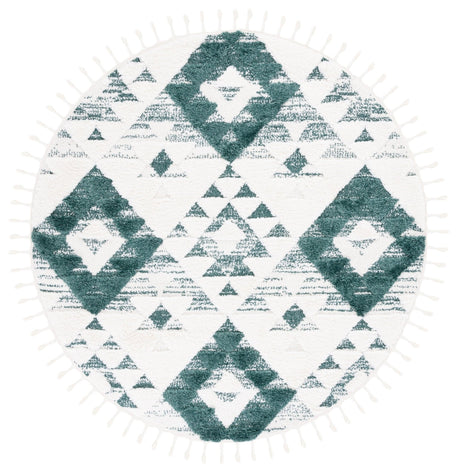 Safavieh Moroccan Tassel Shag Mts688Y Green/Ivory Rug.