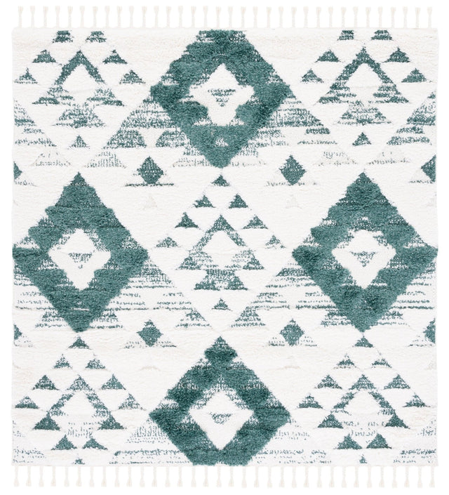 Safavieh Moroccan Tassel Shag Mts688Y Green/Ivory Rug.