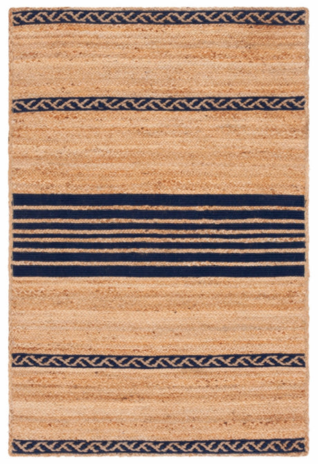 Safavieh Natural Fiber Nfb262N Natural/Navy Rug.