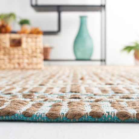 Safavieh Natural Fiber Nfb651K Teal/Natural Rug.