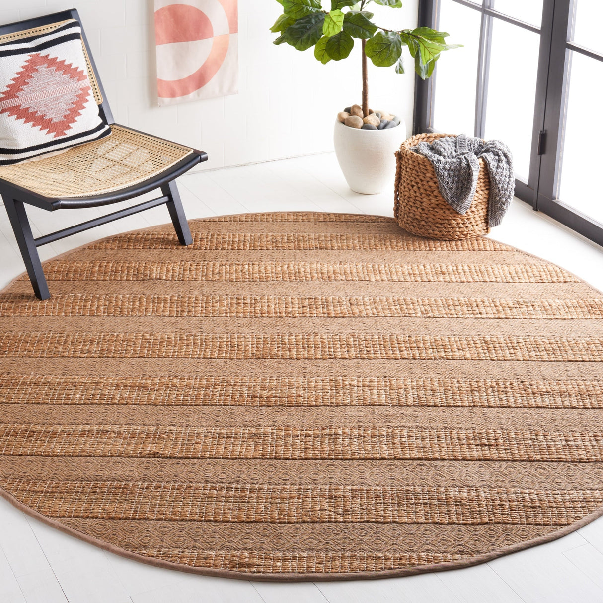 Safavieh Natural Fiber Nfb653E Taupe/Natural Rug.