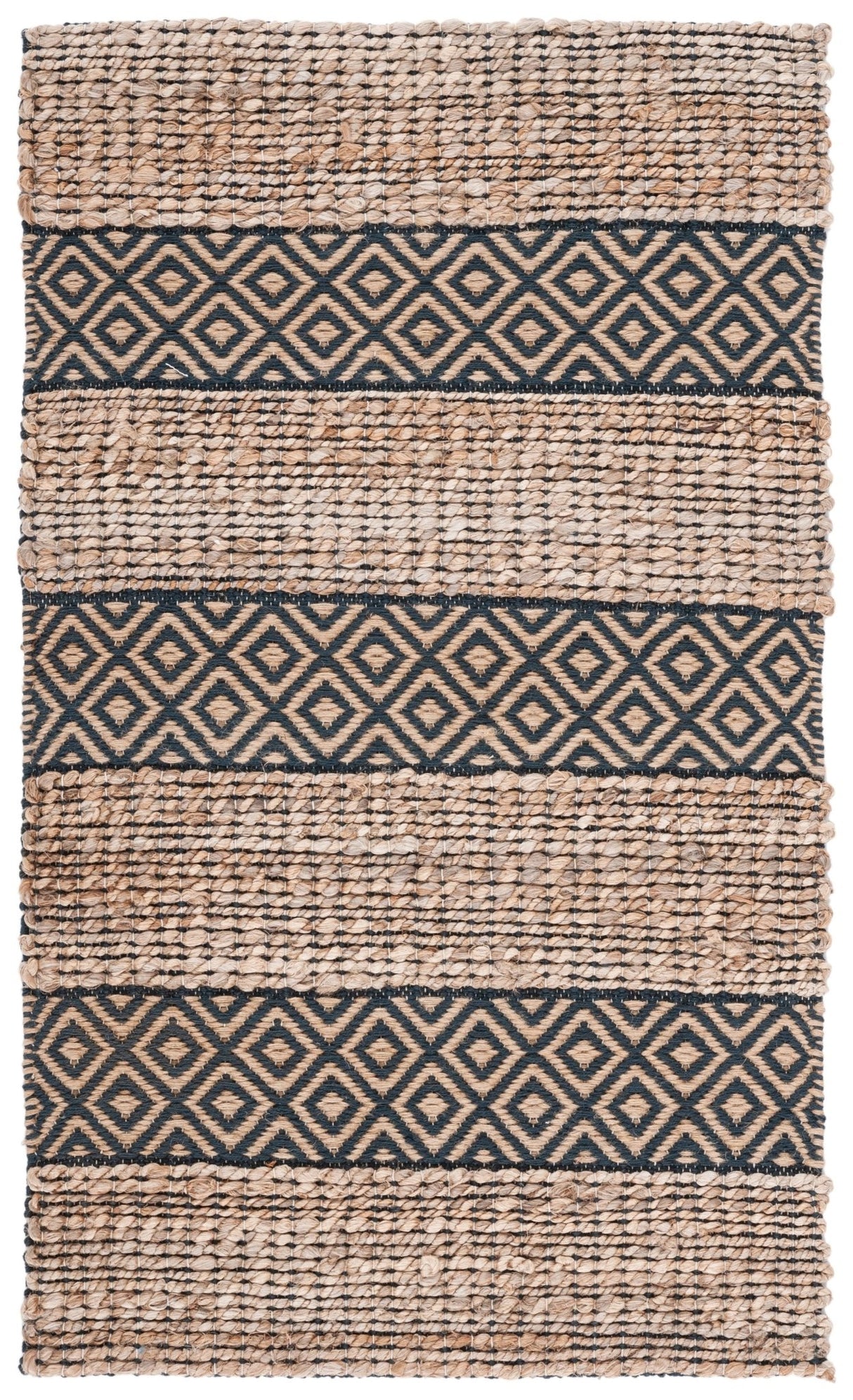 Safavieh Natural Fiber Nfb653H Charcoal/Natural Rug.