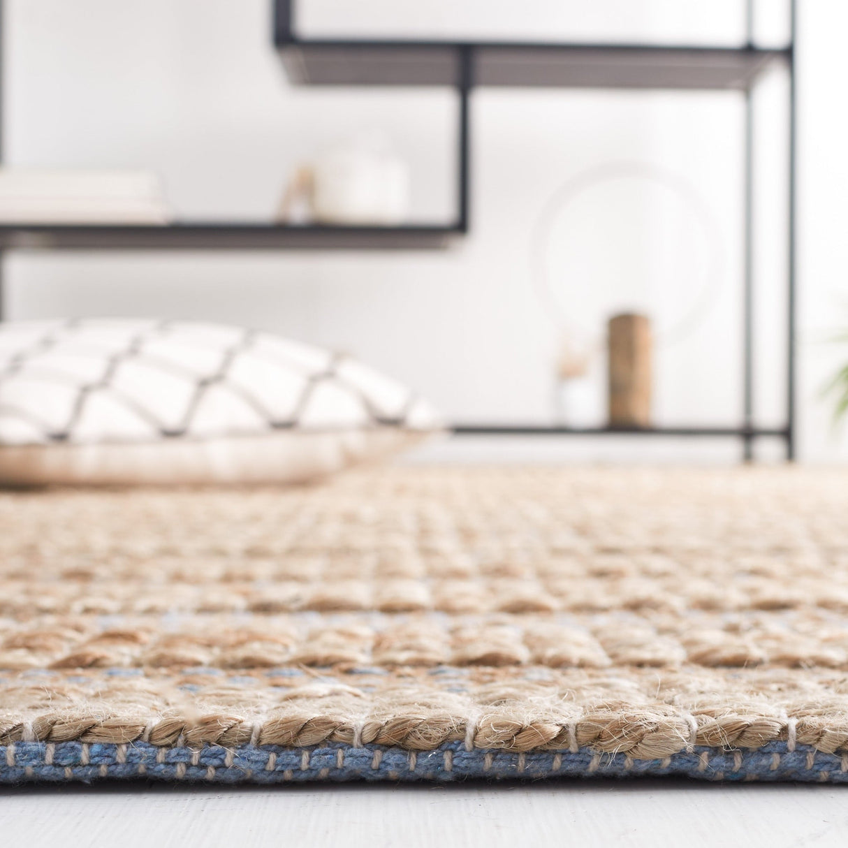 Safavieh Natural Fiber Nfb654M Light Blue/Natural Rug.