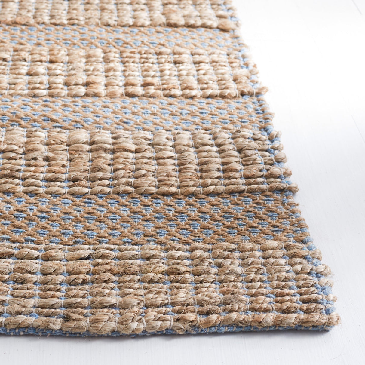 Safavieh Natural Fiber Nfb654M Light Blue/Natural Rug.