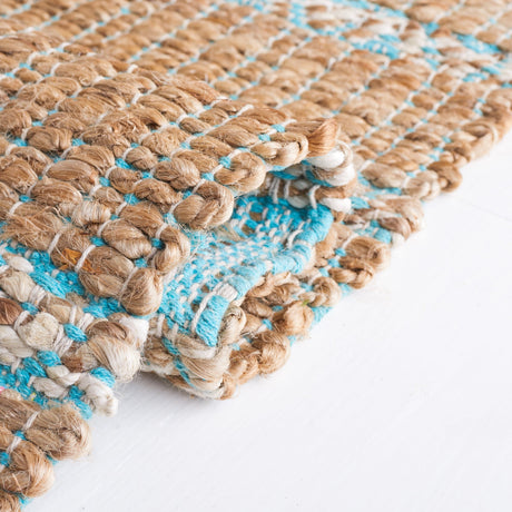 Safavieh Natural Fiber Nfb655K Teal/Natural Rug.