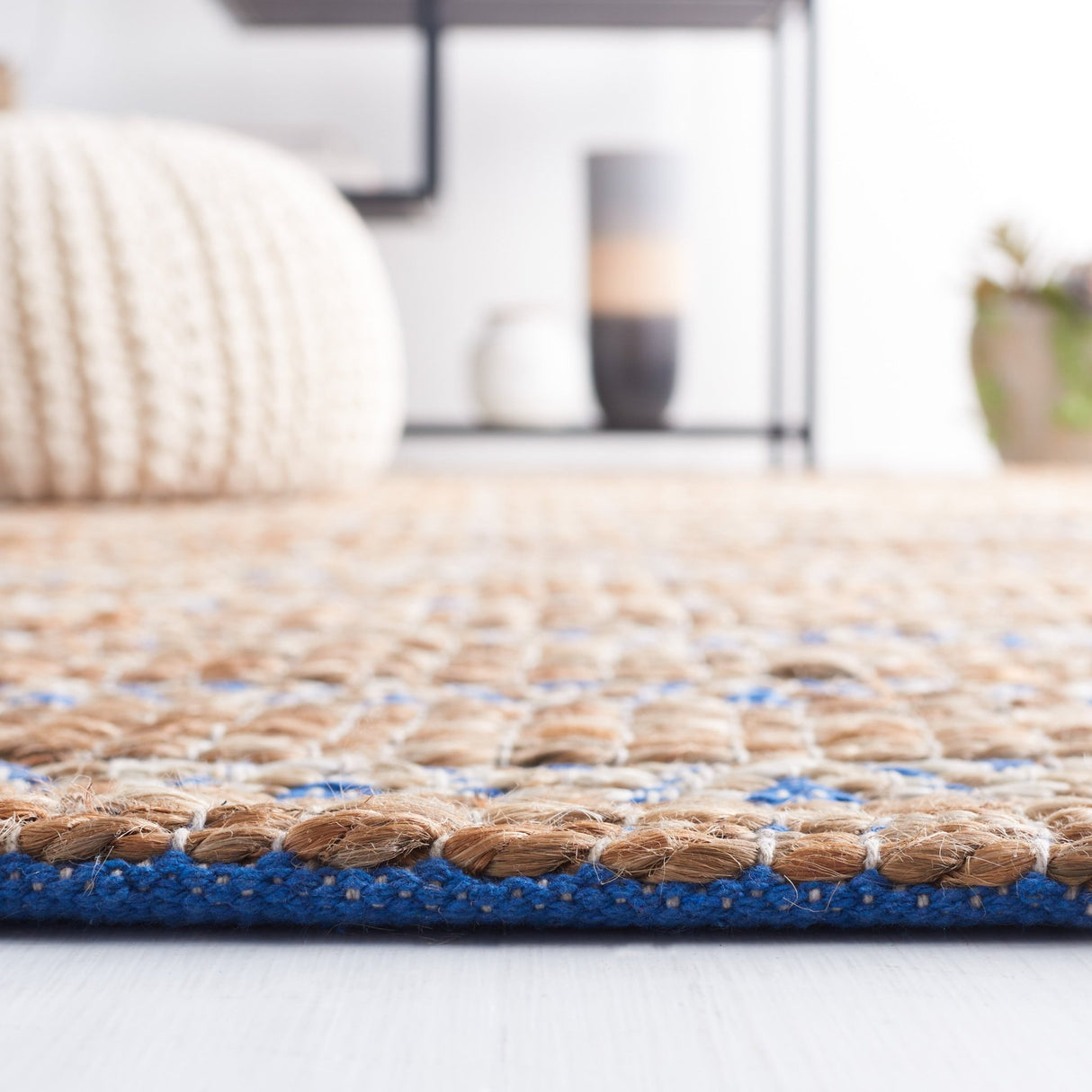 Safavieh Natural Fiber Nfb655M Blue/Natural Rug.