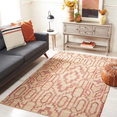 Safavieh Natural Fiber Nfb750Q Natural/Red Rug.